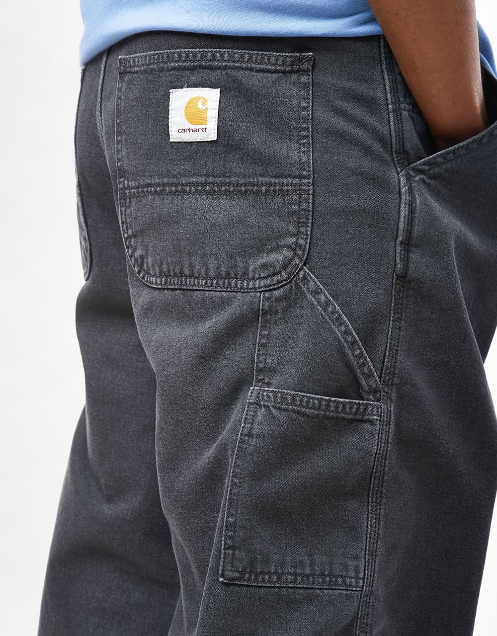 Pantaloni Carhartt WIP Single Knee - Nero (Stone Washed)