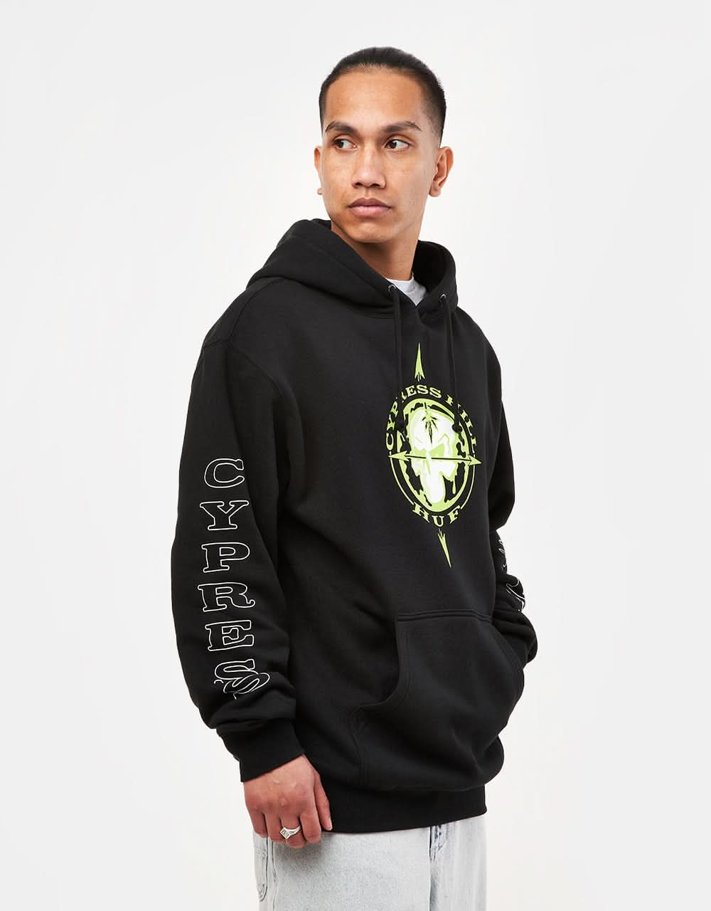 HUF x Cypress Hill Blunted Compass Pullover Hoodie - Black