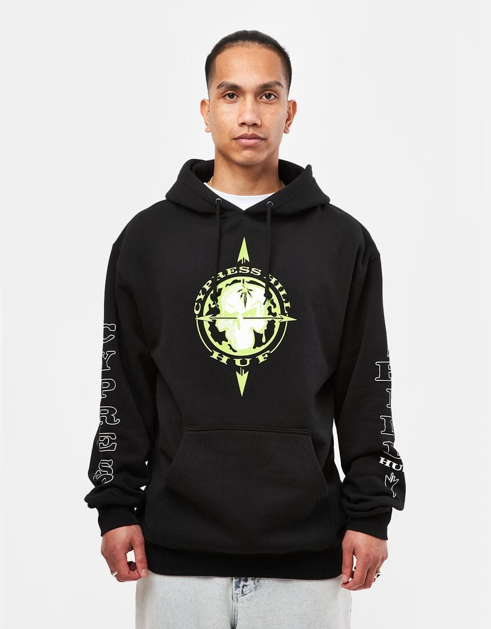 HUF x Cypress Hill Blunted Compass Pullover Hoodie - Black