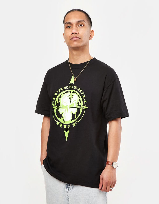 T-shirt HUF x Cypress Hill Blunted Compass - Nera