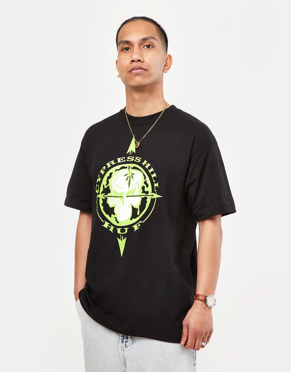 HUF x Cypress Hill Blunted Compass T-Shirt - Black