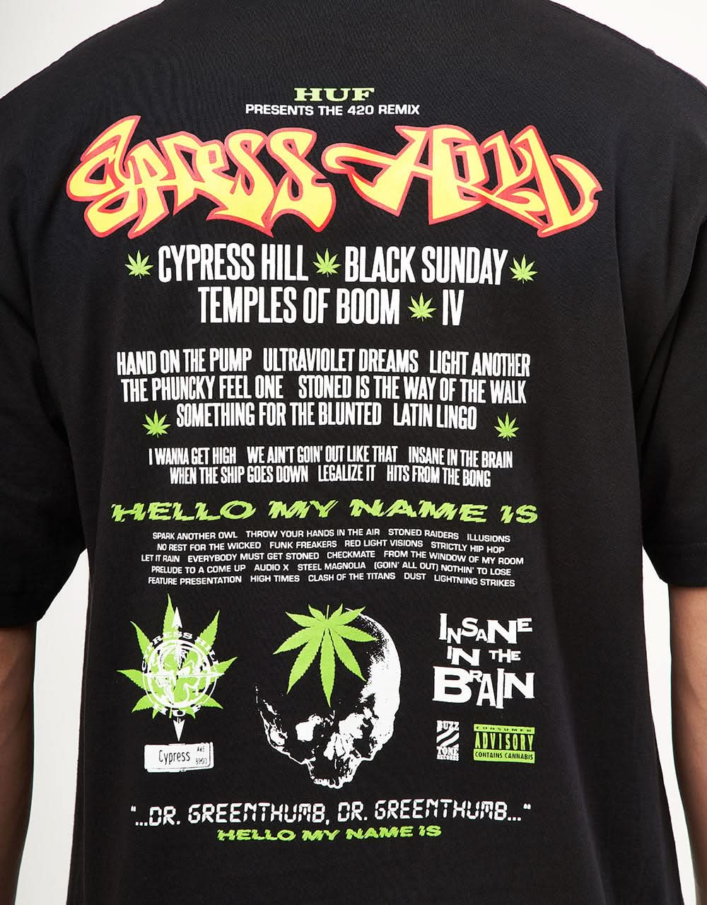 T-shirt HUF x Cypress Hill Dr Greenthumb - Noir