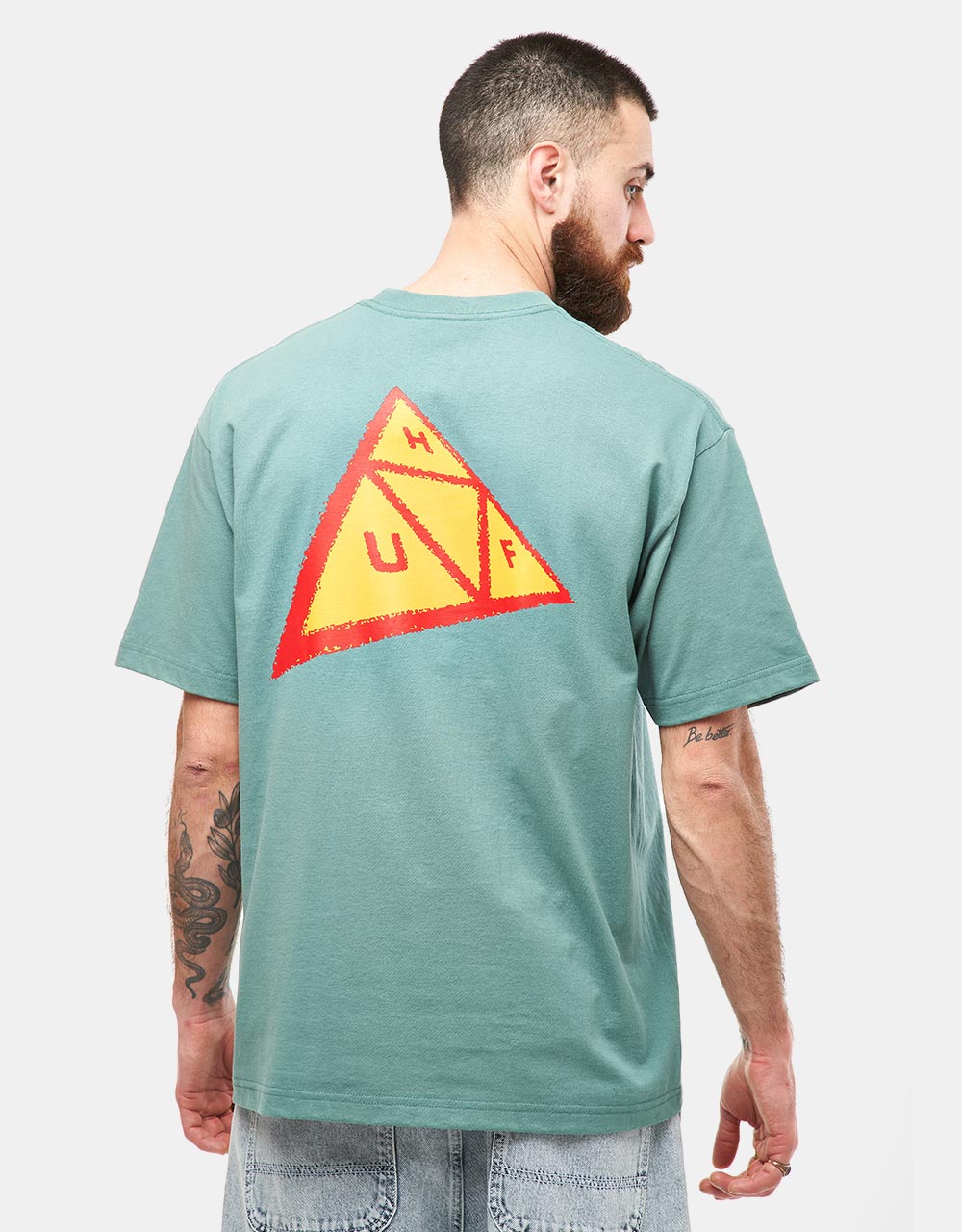 T-shirt asymétrique HUF - Sauge