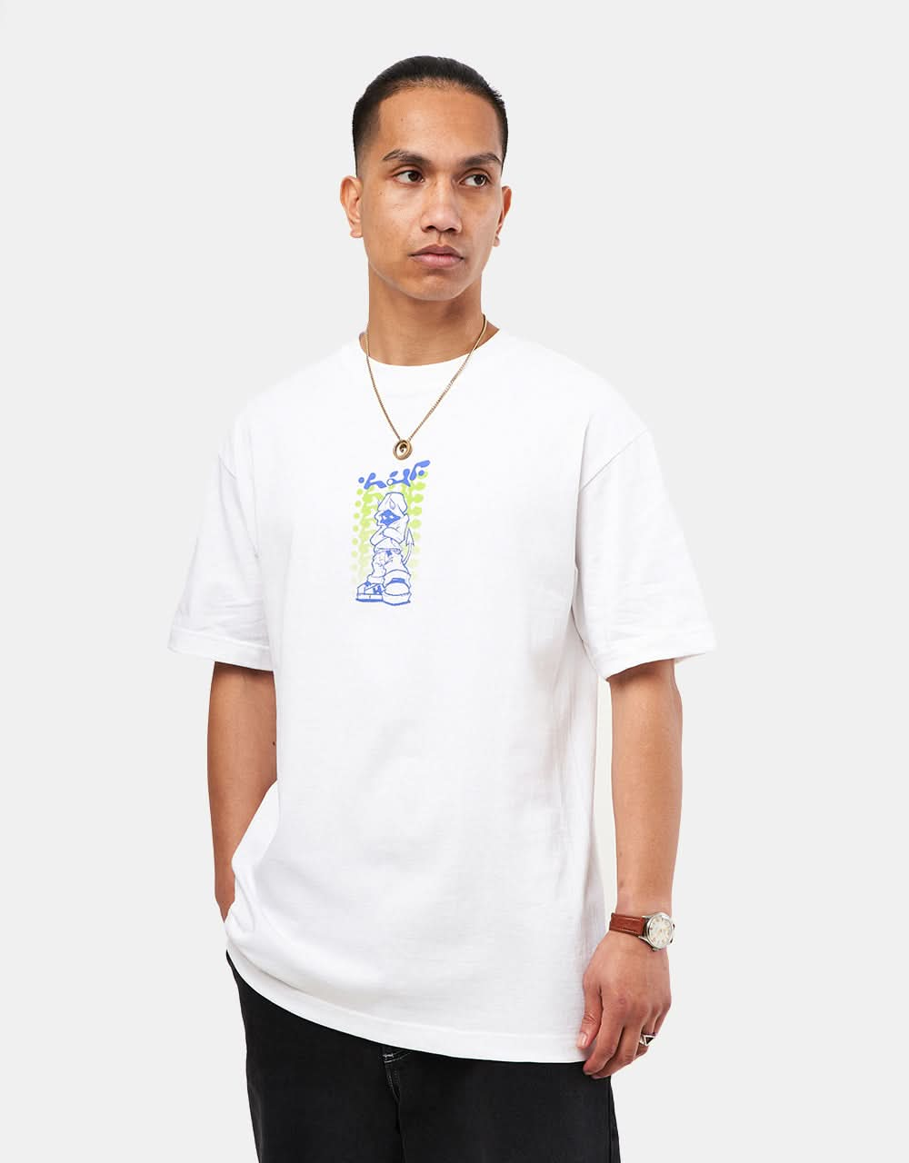 Camiseta HUF Hell Razor - Blanco