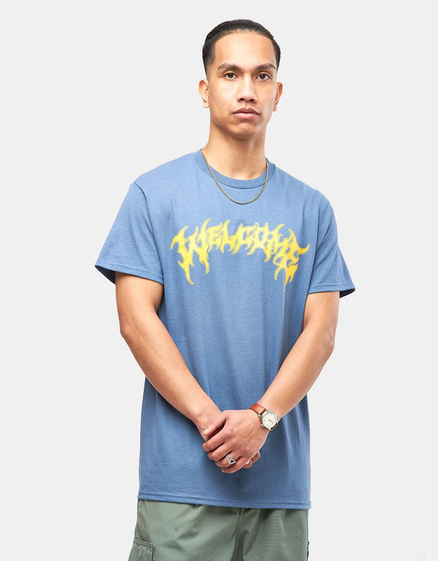 Welcome Barb Printed T-Shirt - Indigo/Yellow