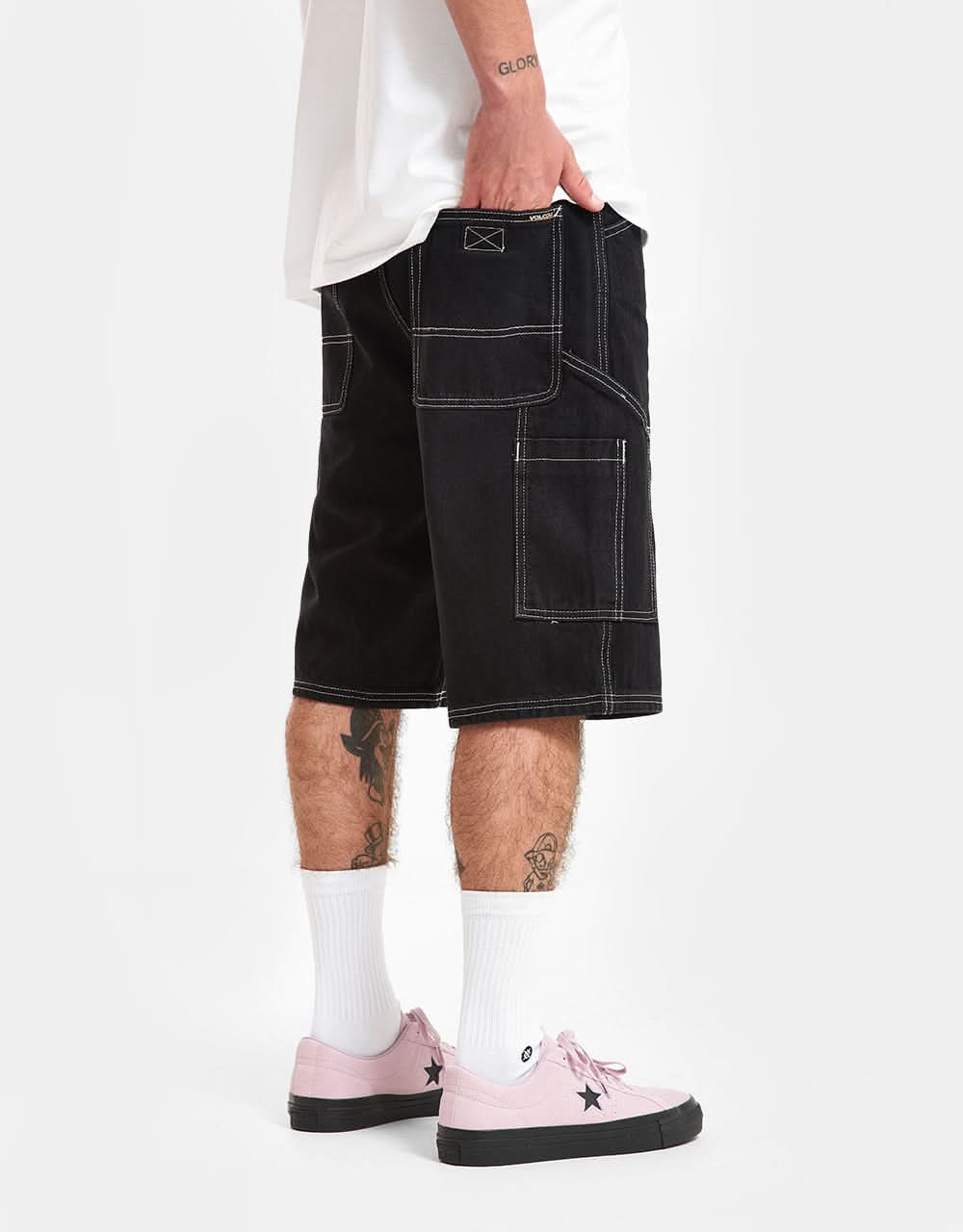 Volcom Labored Denim Utility Short - Black