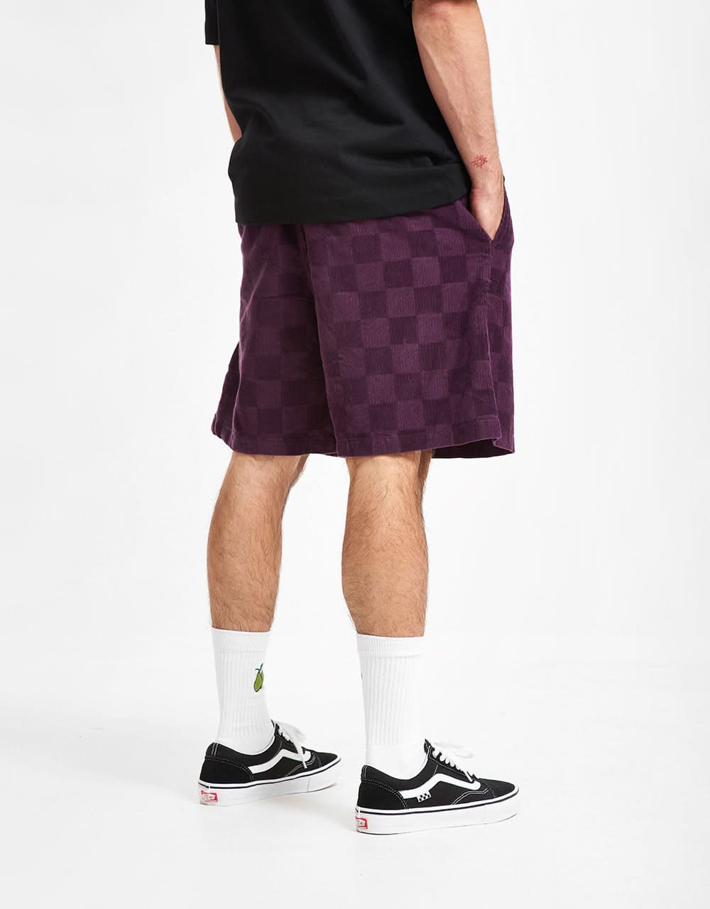 Vans Range Checkerboard Cord Loose Short - Blackberry Wine