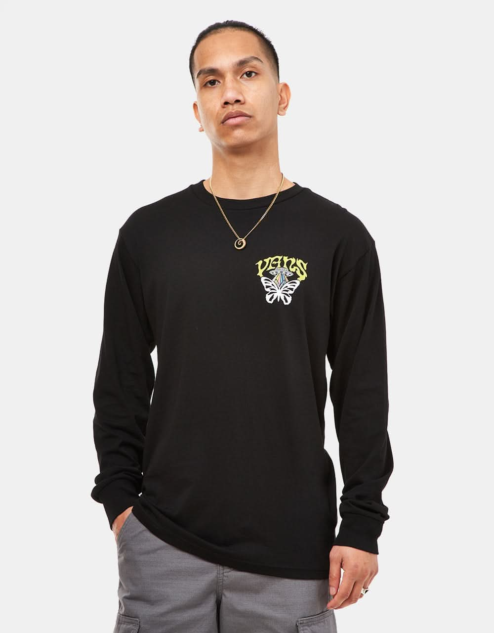 Vans Skull Saucer L/S T-Shirt - Black