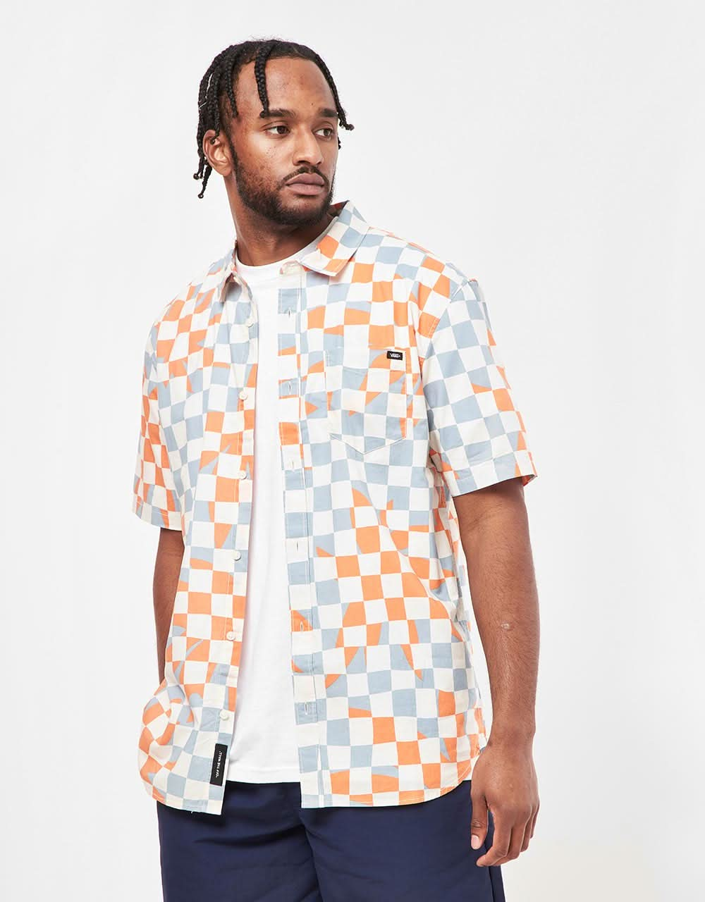 Vans Watson S/S Shirt - Marshmallow/Dusty Blue