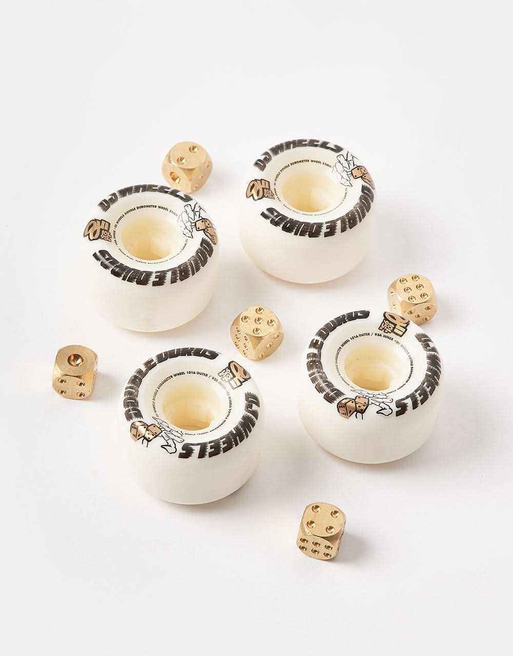 OJ Double Duro Mini Combo 101a/95a Skateboard Wheels - White/White-Black