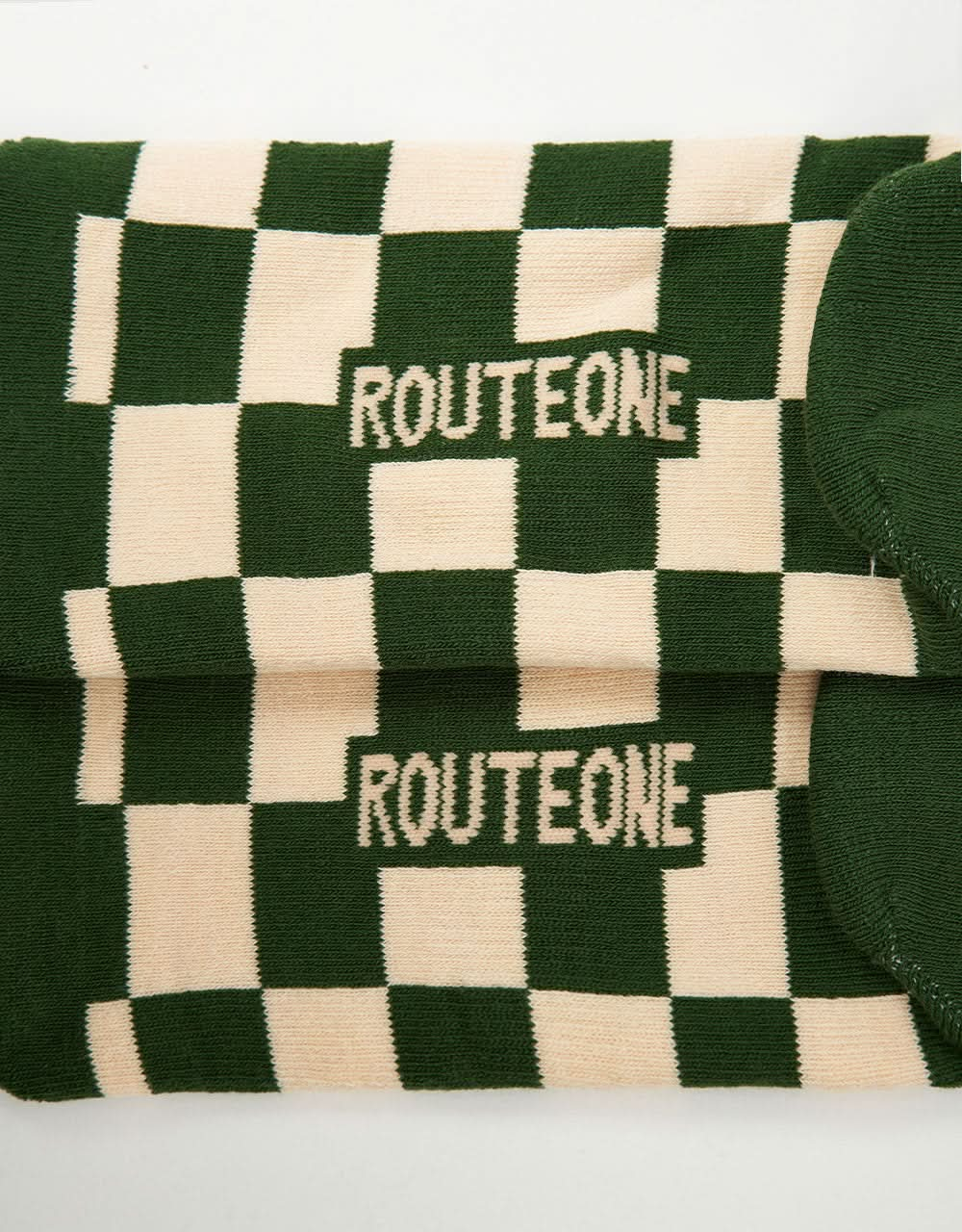 Route One Check Crew Socken – Waldgrün