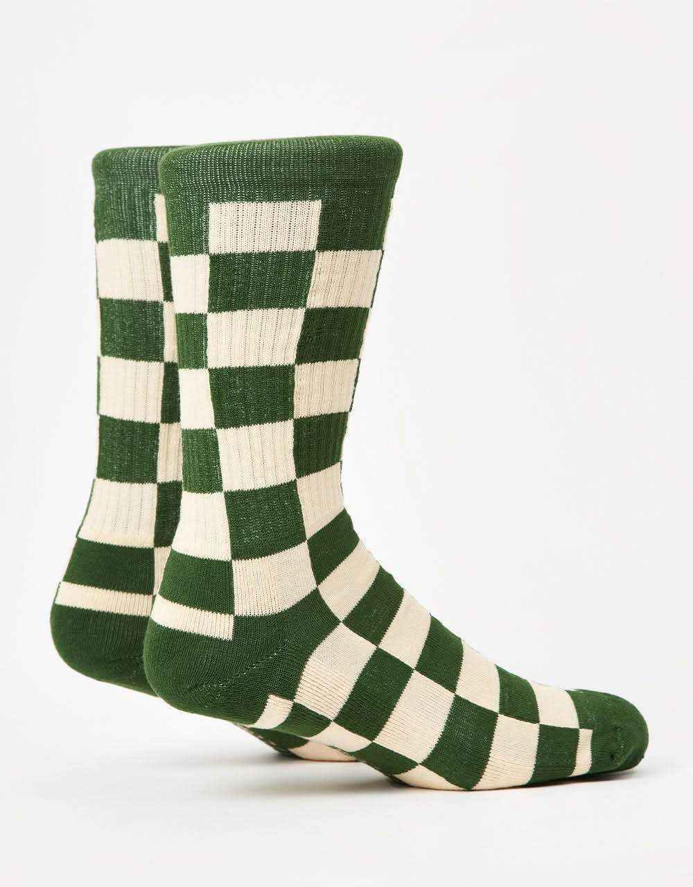 Route One Check Crew Socken – Waldgrün