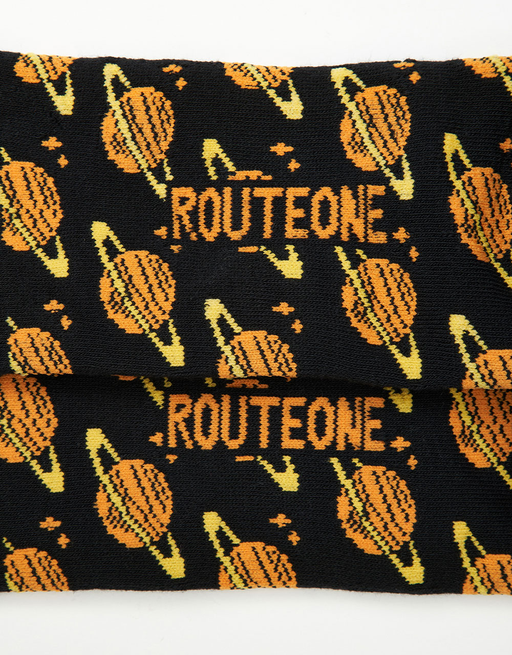 Route One Saturn Crew Socks - Black