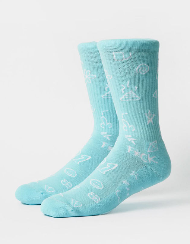 Route One Doodles Crew Socken – Blau