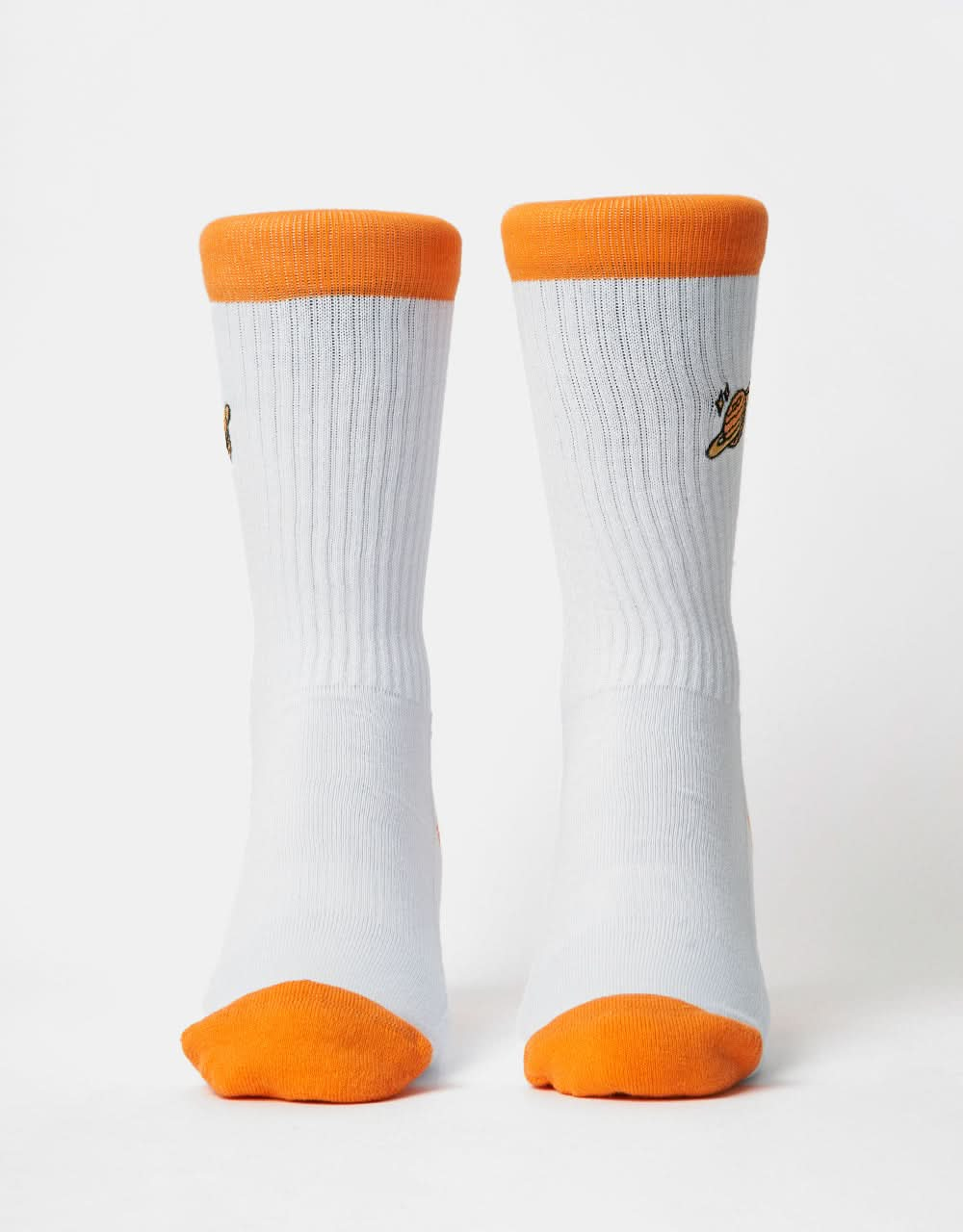 Route One Saturn Embroidered Crew Socks - White