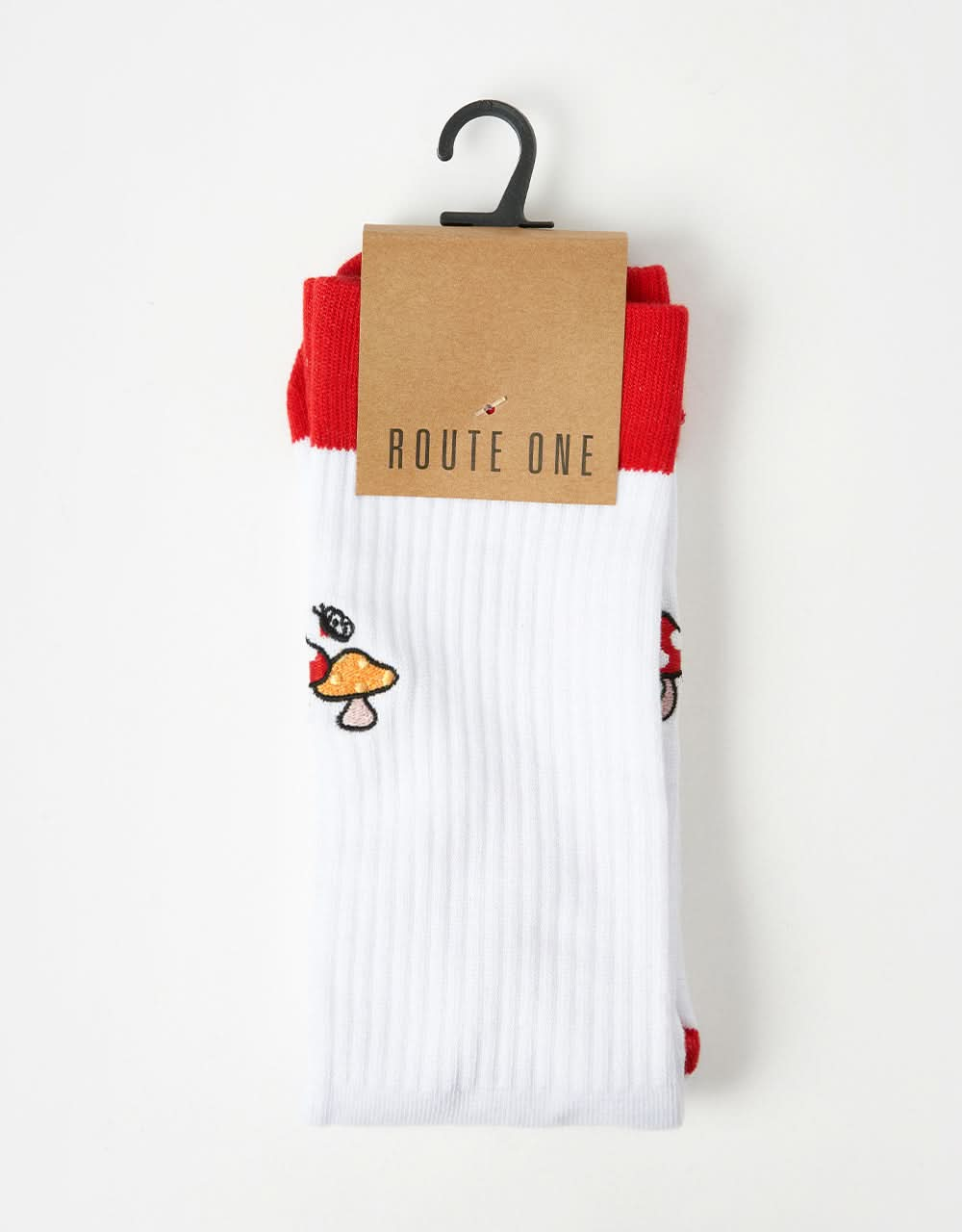 Route One Mushroom Crew Socken – Weiß