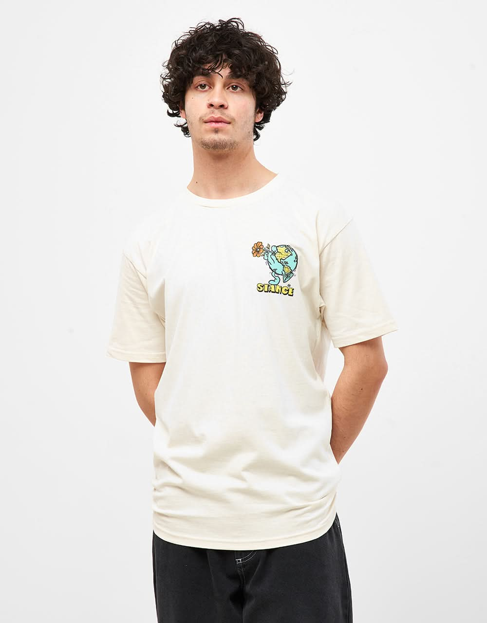 Camiseta Stance Earth Jazz - Blanco vintage