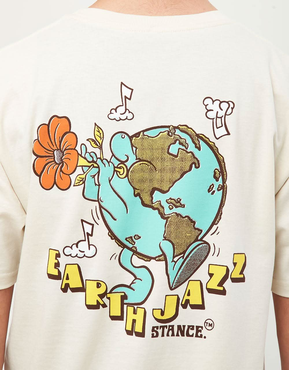 Camiseta Stance Earth Jazz - Blanco vintage