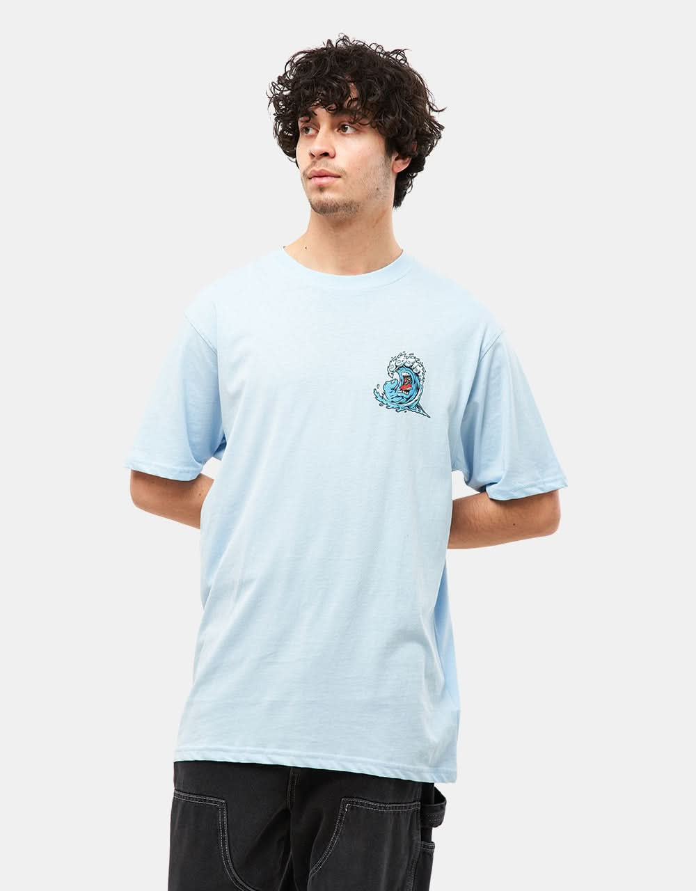 T-shirt Santa Cruz Screaming Wave - Blu cielo