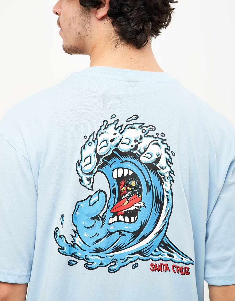 T-shirt Santa Cruz Screaming Wave - Blu cielo