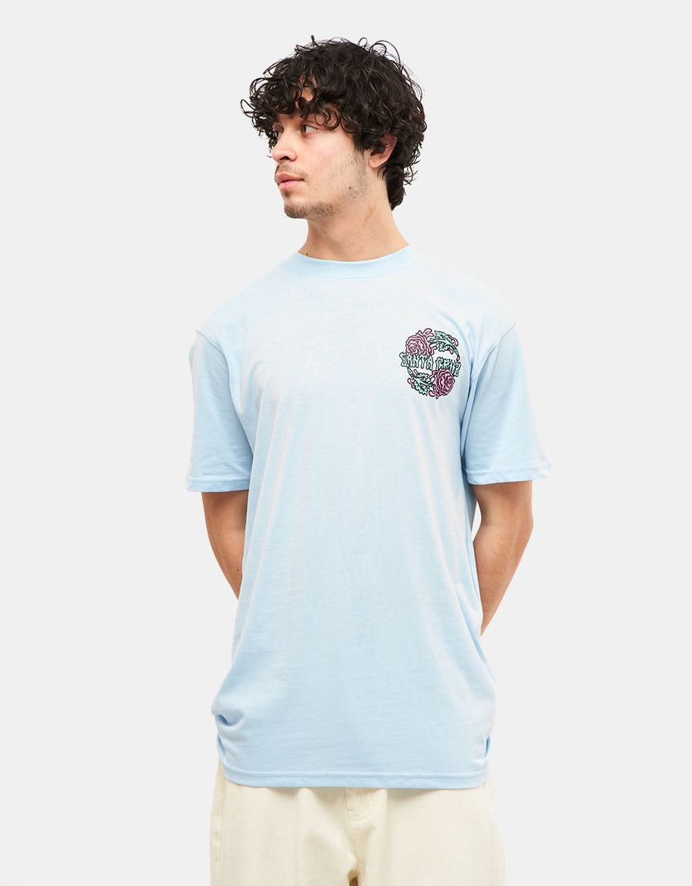 Camiseta Santa Cruz Dressen Rose Crew Two - Azul cielo