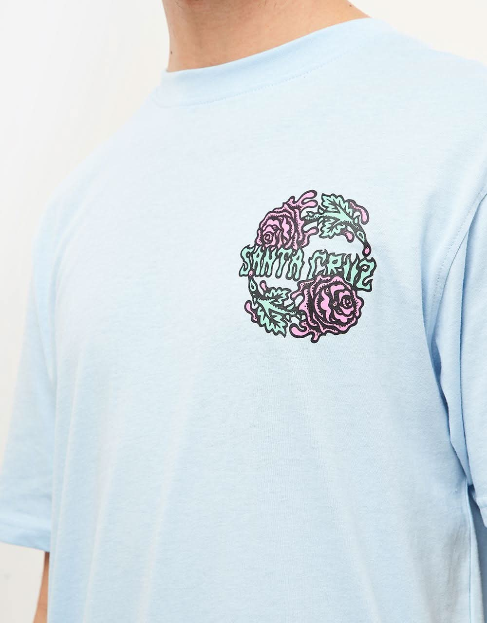 Camiseta Santa Cruz Dressen Rose Crew Two - Azul cielo