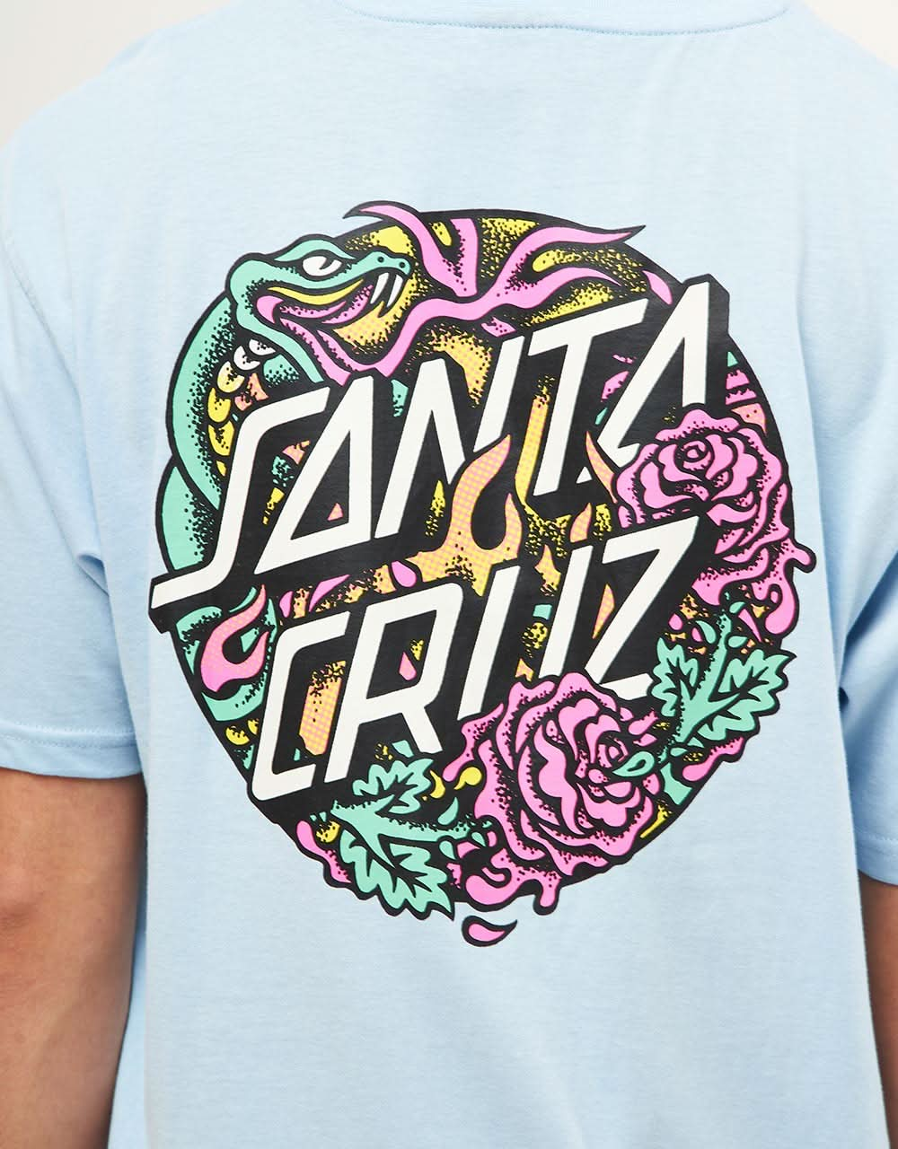 T-shirt Santa Cruz Dressen Rose Crew Two - Blu cielo