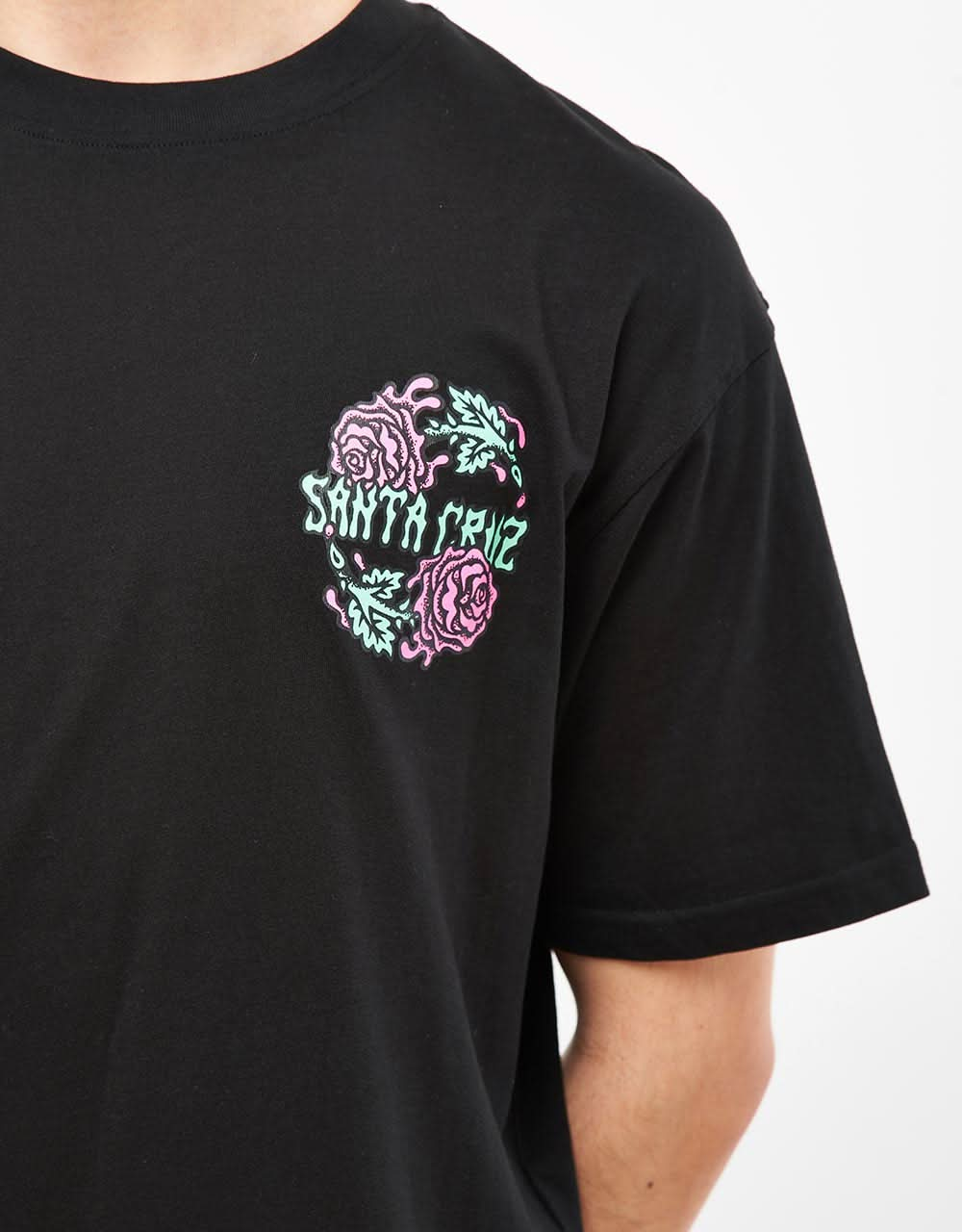 Santa Cruz Dressen Rose Crew Two T-Shirt - Black