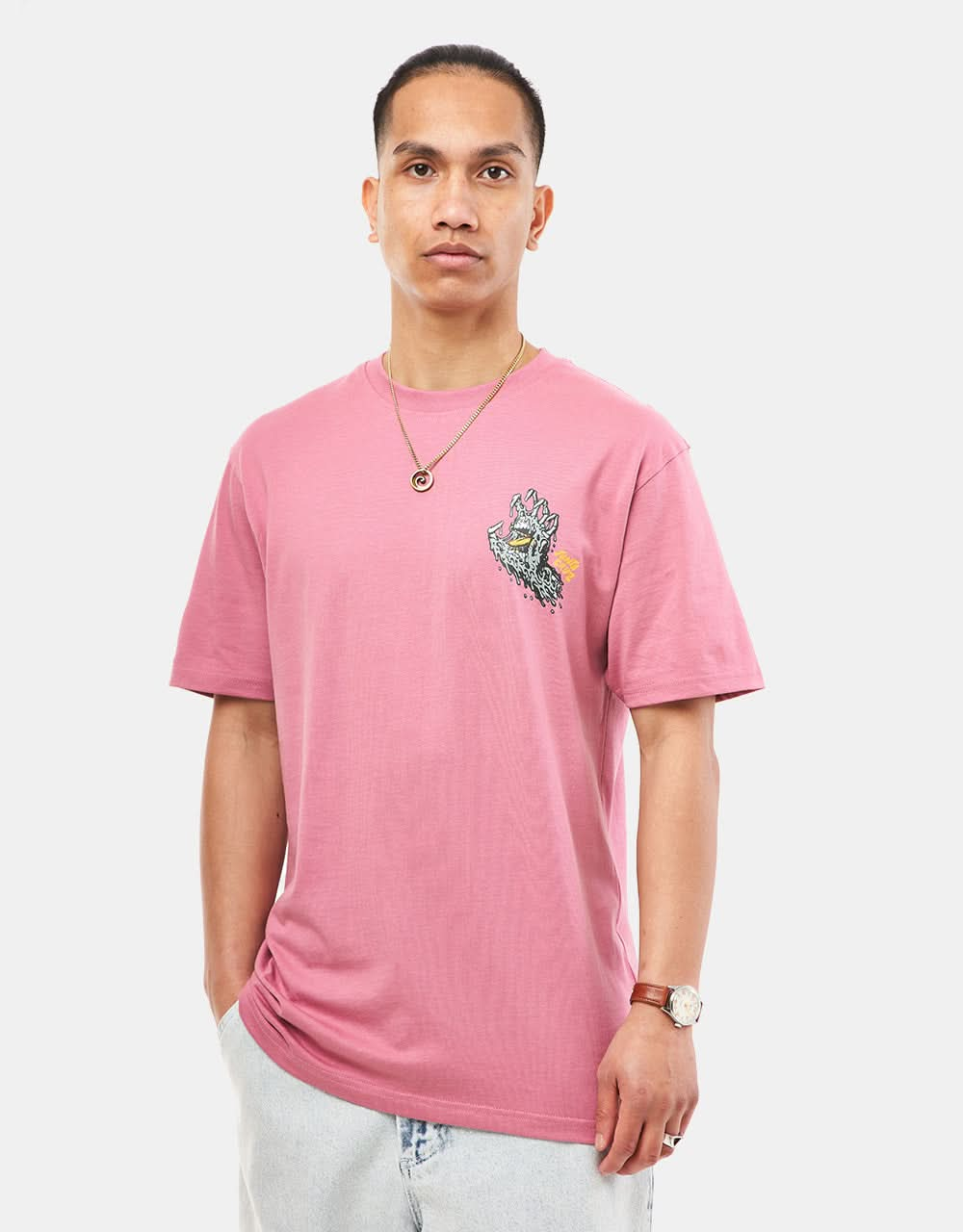 Camiseta Santa Cruz Melting Hand - Dusty Rose