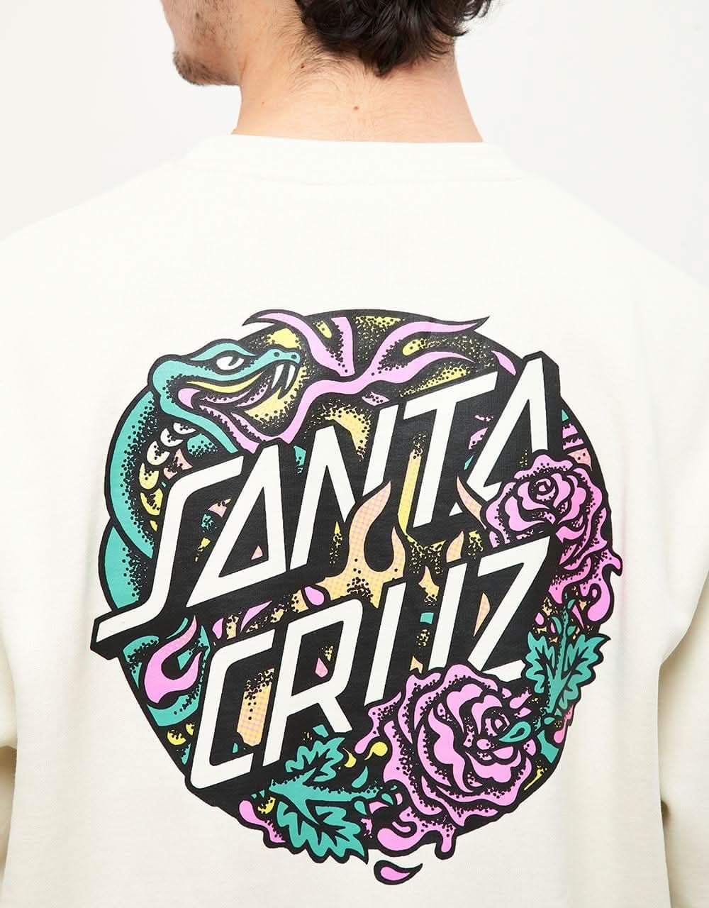 Santa Cruz Dressen Rose Crew Two Crew - Light Grey