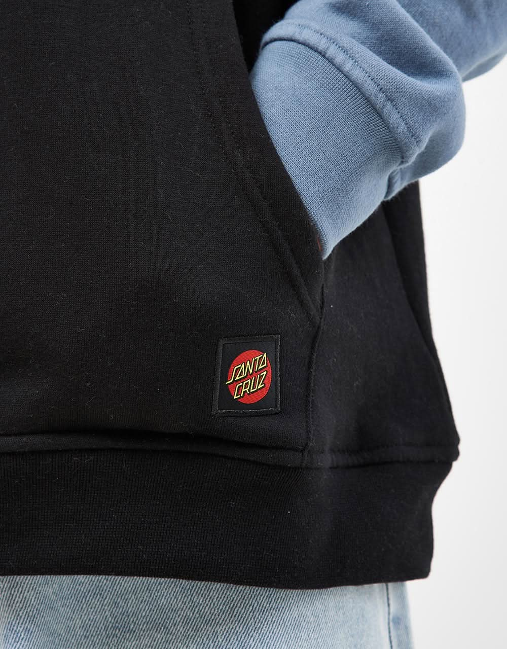 Santa Cruz Classic Dot Label Quarter Crew - Black/Multi