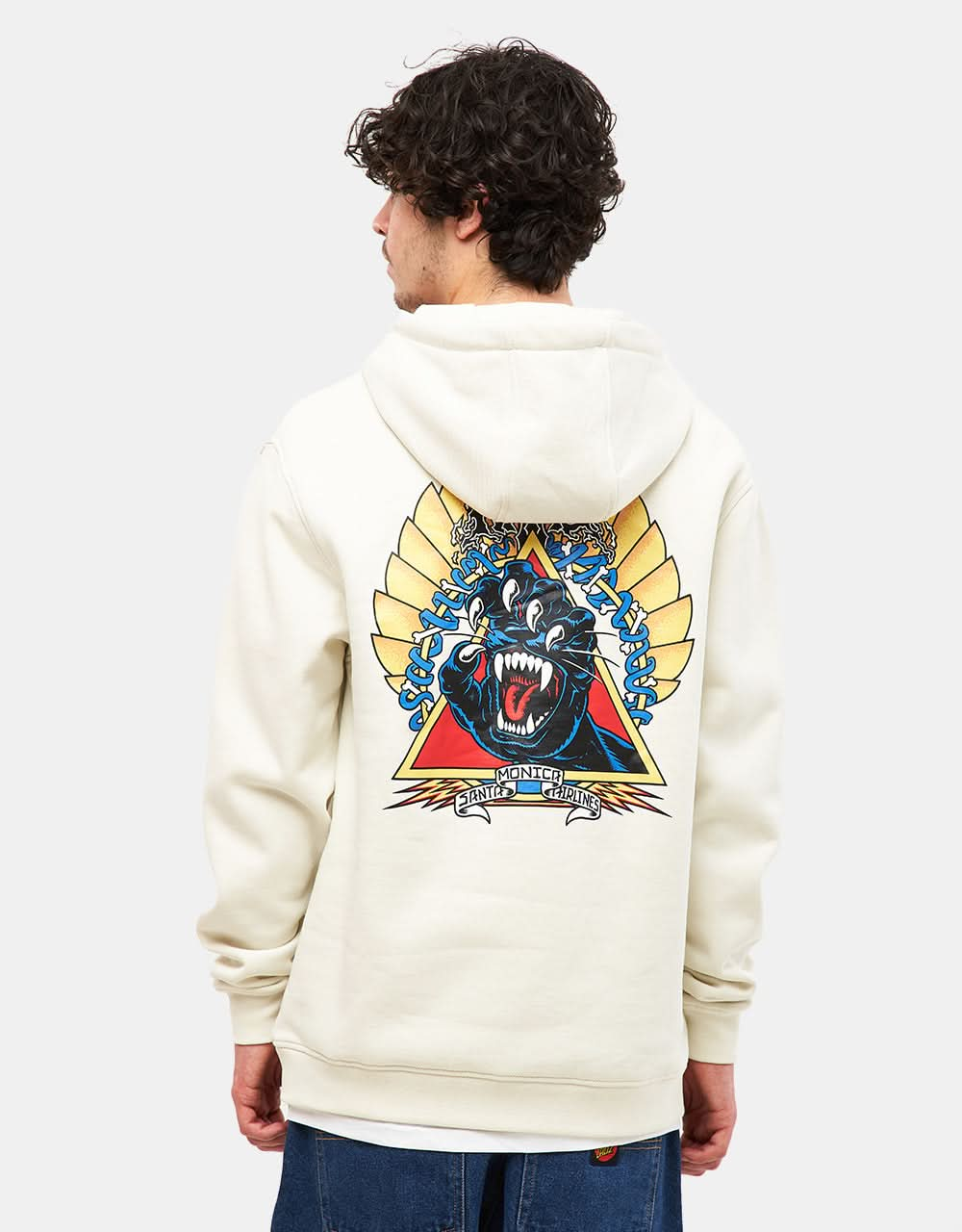 Santa Cruz Natas Screaming Panther Pullover Hoodie – Hellgrau