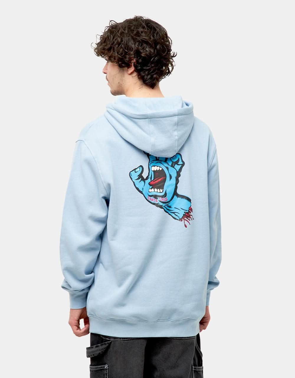 Santa Cruz Screaming Hand Chest Pullover Hoodie - Sky Blue