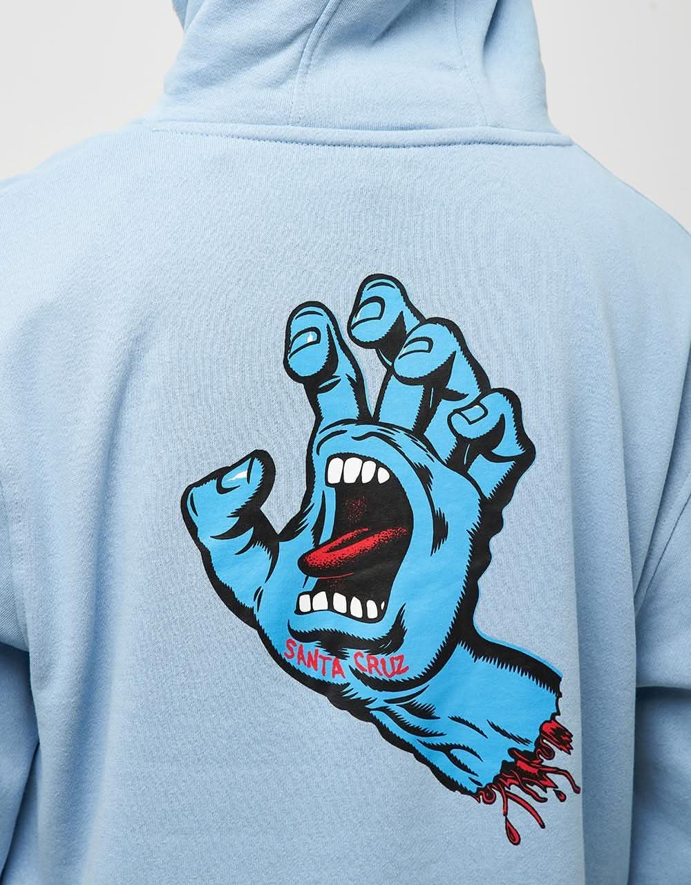 Santa Cruz Screaming Hand Chest Pullover Hoodie - Sky Blue