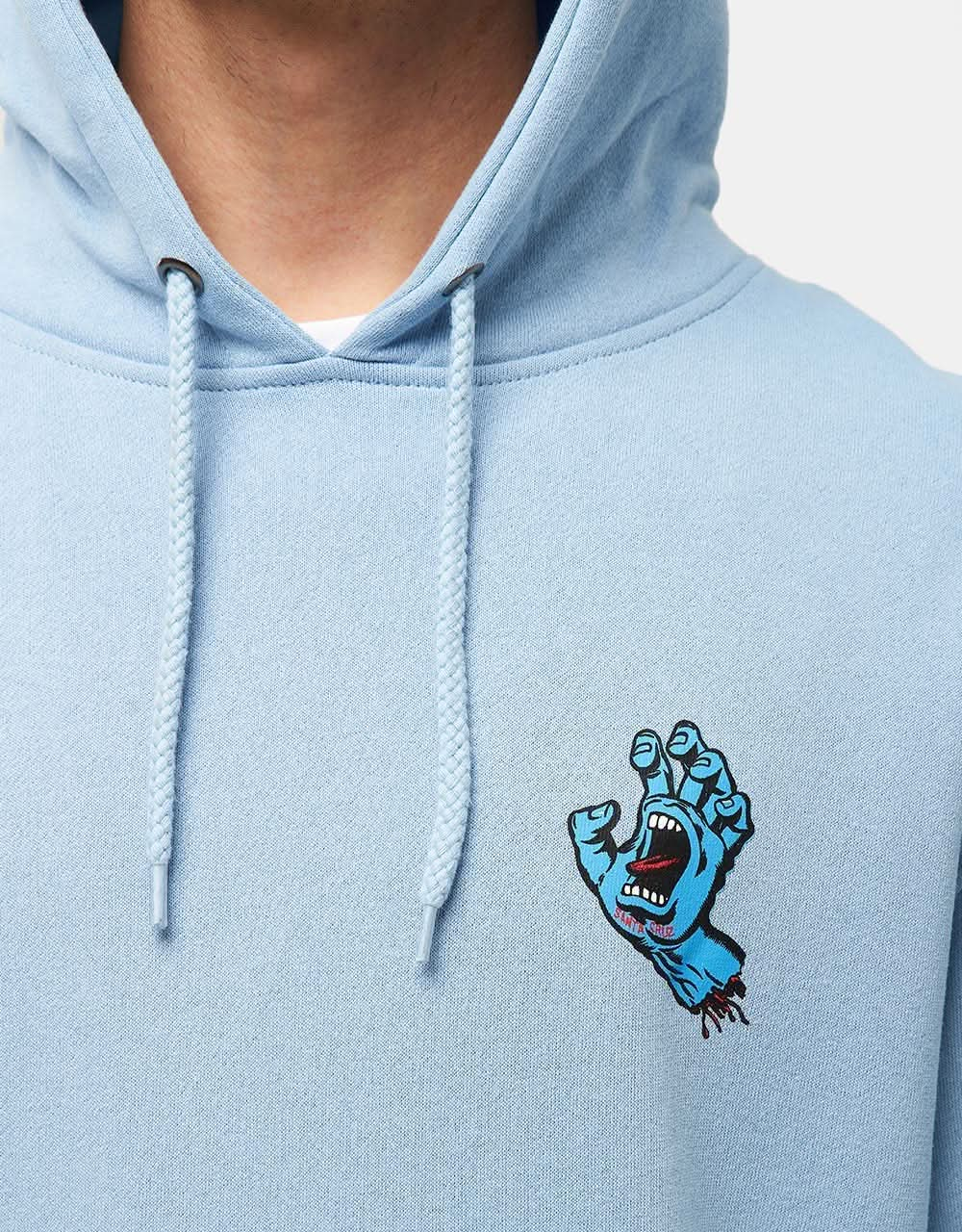 Santa Cruz Screaming Hand Chest Pullover Hoodie - Sky Blue