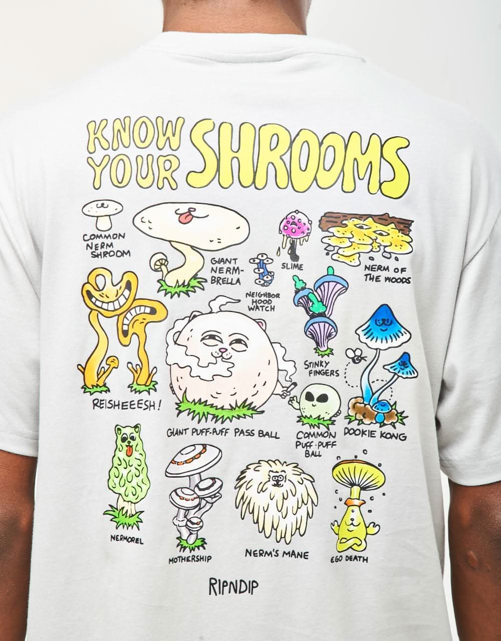 RIPNDIP Know Ur Shrooms T-Shirt - Grey