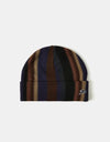 Frog Vertical Stripe Beanie - Navy/Grey