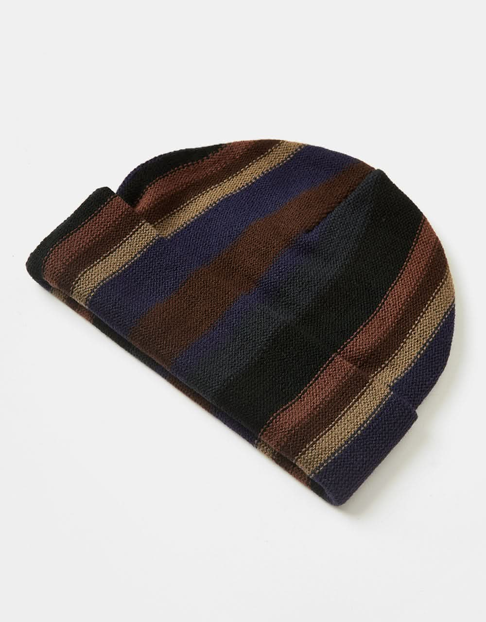 Frog Vertical Stripe Beanie - Navy/Grey