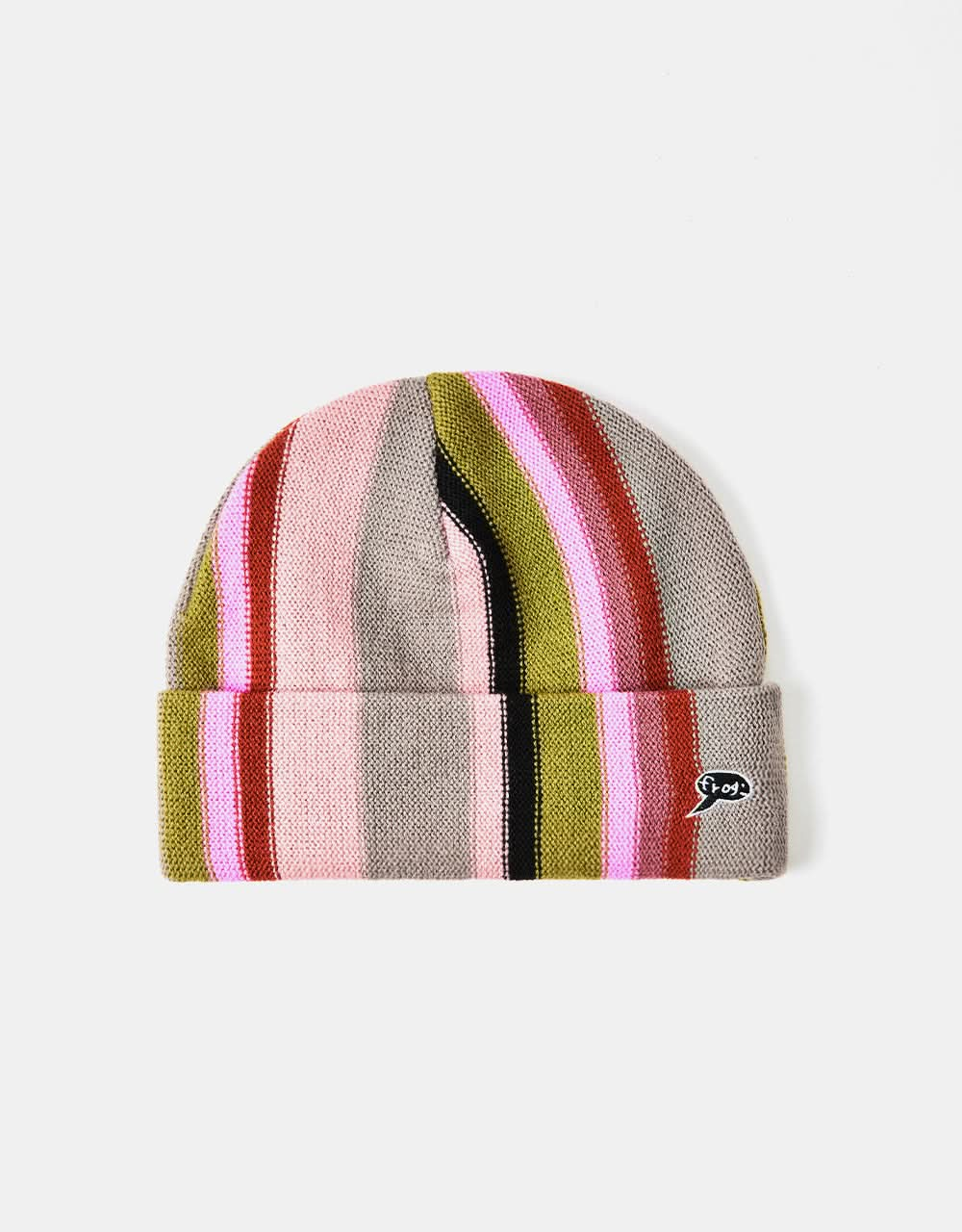 Gorro con rayas verticales de rana - Gris/Rosa