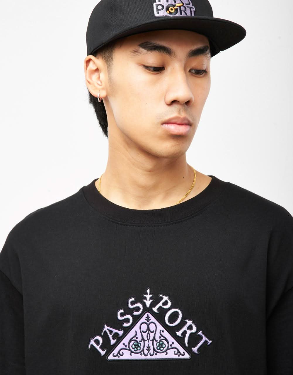 Pass Port Manuscript T-Shirt - Black