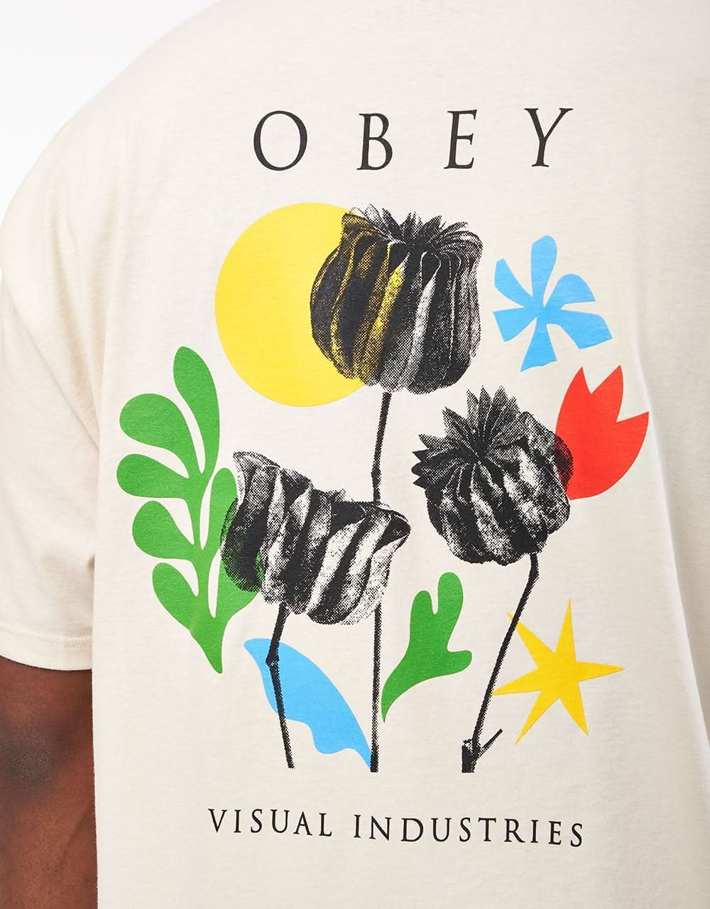 Obey Flowers Papers Scissors T-Shirt - Cream