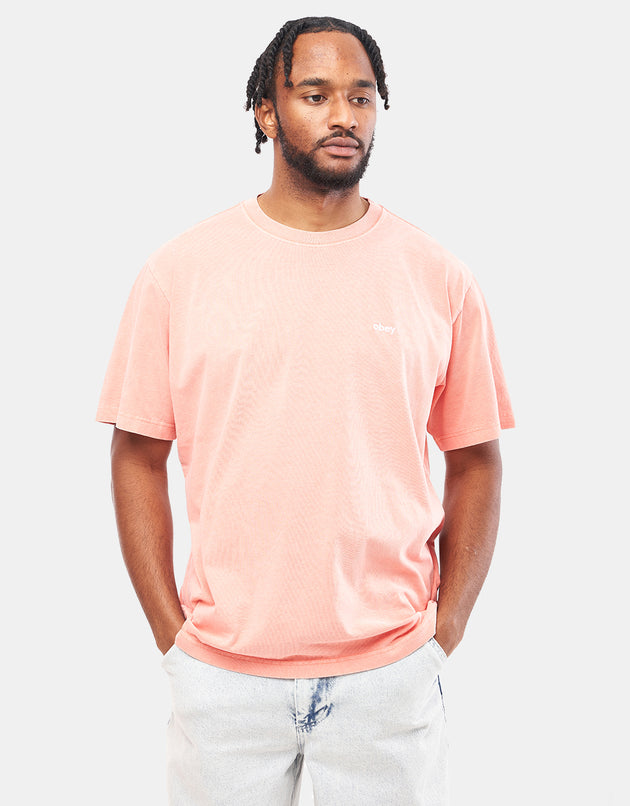 Obey Lowercase Pigment T-Shirt – Pigment Shell Pink