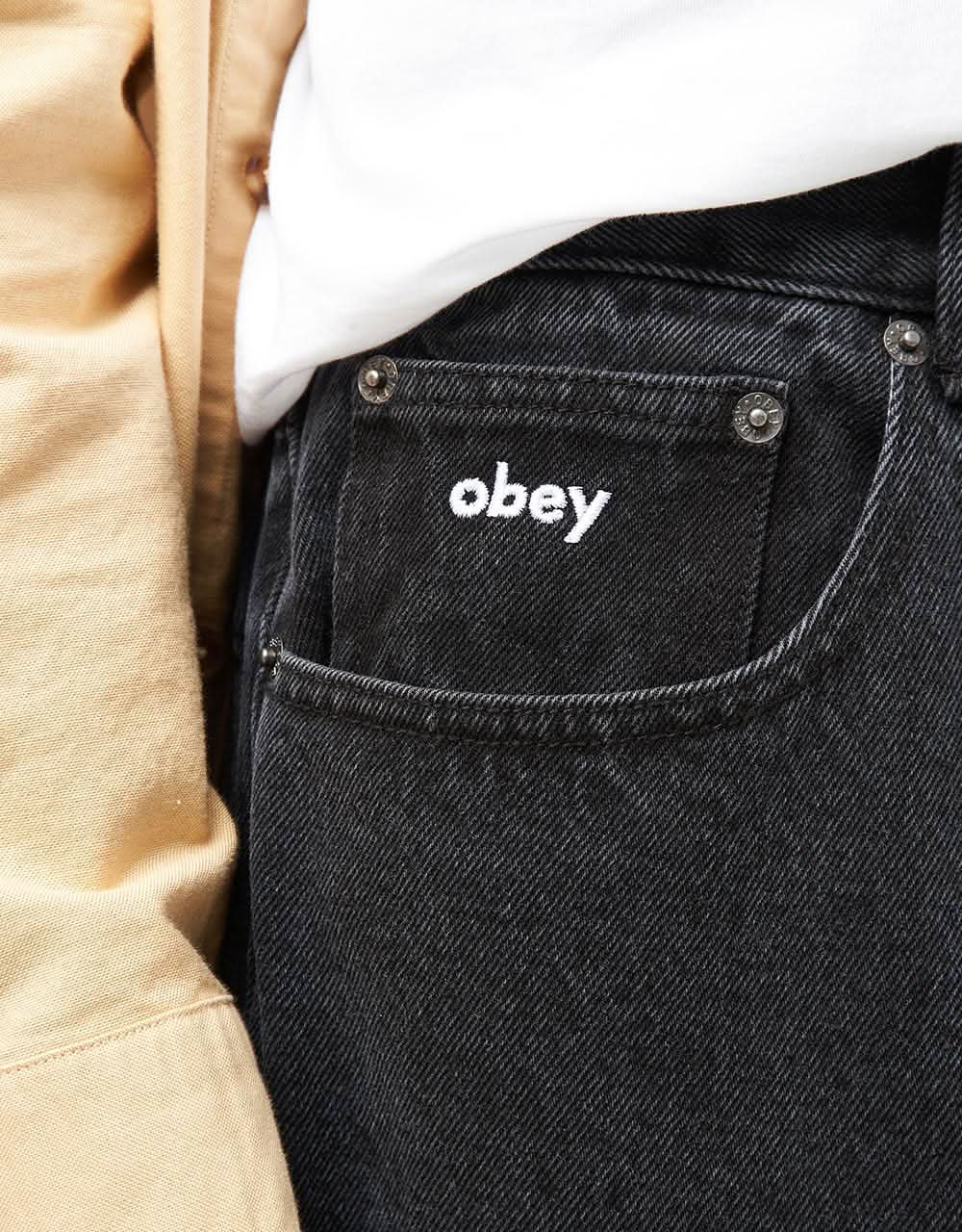 Obey Bigwig Baggy Denim Pant - Faded Black