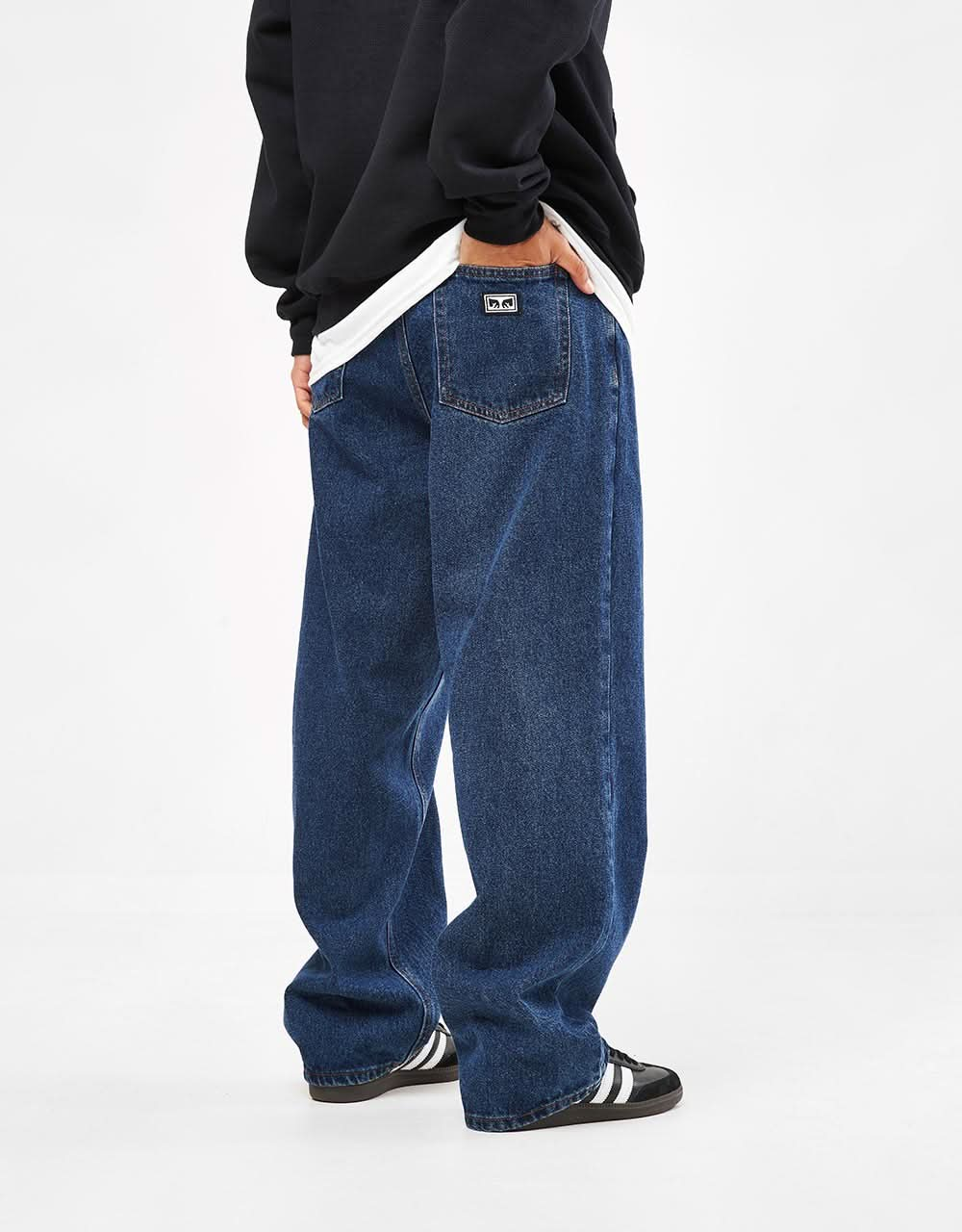 Obey Bigwig Baggy Denim Pant - Stone Wash Indigo