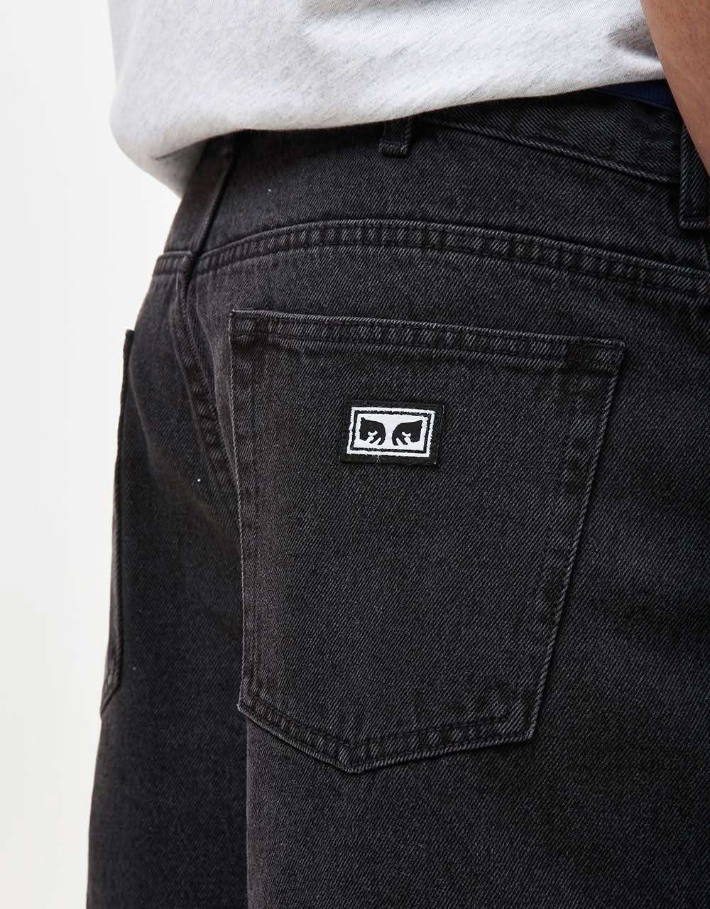 Obey Bigwig Baggy Denim Short - Faded Black