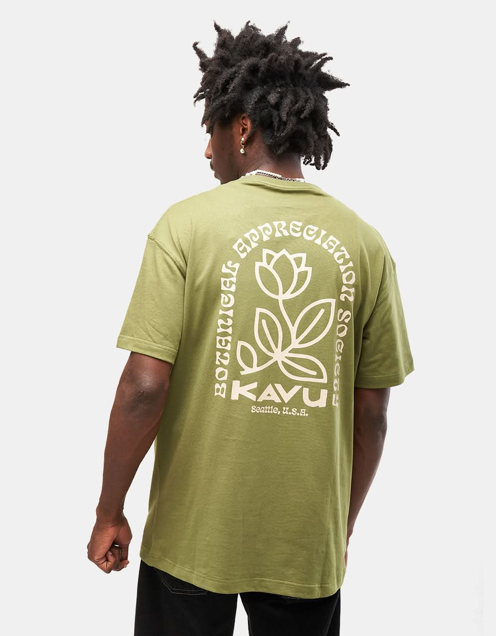 T-shirt Kavu Botanical Society - Verde muschio