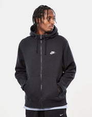 Nike Club Zip Hoodie – Schwarz/Schwarz/Weiß