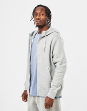 Nike Club Zip Hoodie - Dark Grey Heather/Matte Silver/White