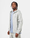 Sudadera con capucha Nike Club Zip-Gris oscuro jaspeado/Plata mate/Blanco