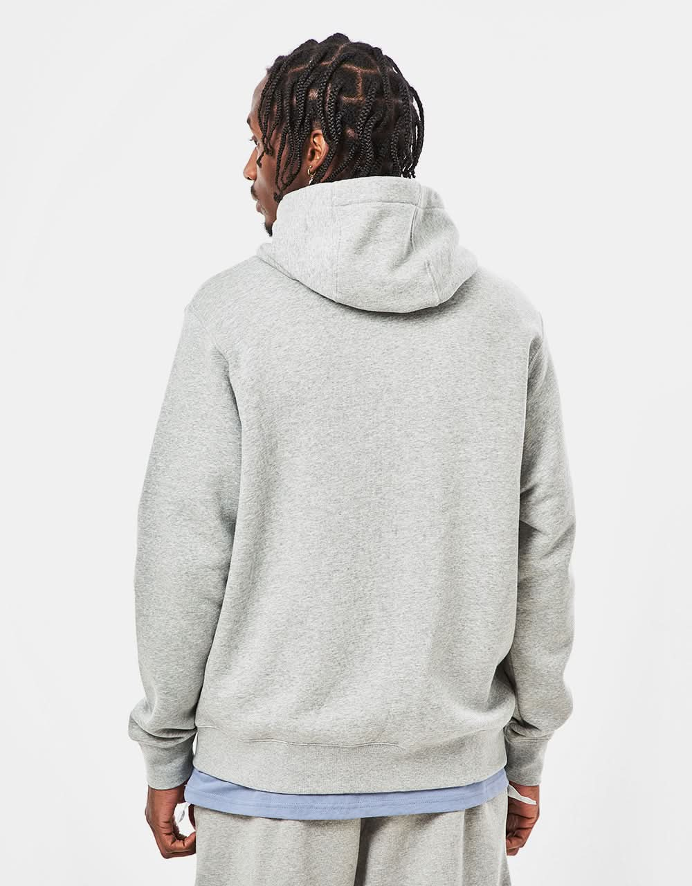 Nike Club Zip Hoodie - Dark Grey Heather/Matte Silver/White